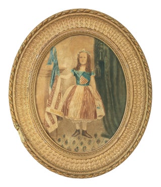 Large Civil War Era Hand-Colored Albumen Portrait of a Young Vivandiere Woman in Uniform. Portrait Civil War.