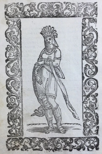 Item #18335 Engravings Show Native Woman and Scandinavian Woman as Imagined by Artist of Italian Renaissance, 1598. Cesare Vecellio Italian Renaissance Women.
