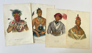 Hand Colored Lithographs of North American Native Chiefs, 1855. North America Native American.