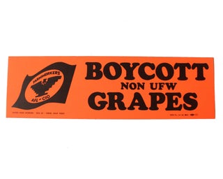 "Boycott Non-UFW Grapes" Bumper Sticker. Latino Cesar Chavez.