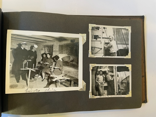 Item #18422 World War II Navy Photo Album Showing USS Princeton and its Sailors in China and Japan Before it was Hit and Sunk in 1944. Navy World War II.