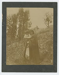 Cabinet Card of Native American Woman and Child. Americana Native American.