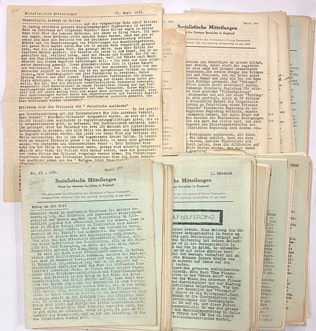 Item #18428 Archive of Rare German Anti-Nazi Newsletter Printed in England During WW.II. Socialism World War II.