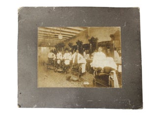 Item #18460 Large Original Photograph of African American Barbers in Shop, Early 1900s....