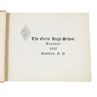 1910 Girl's High School Yearbook including a Young African American Girl, Brooklyn, New York