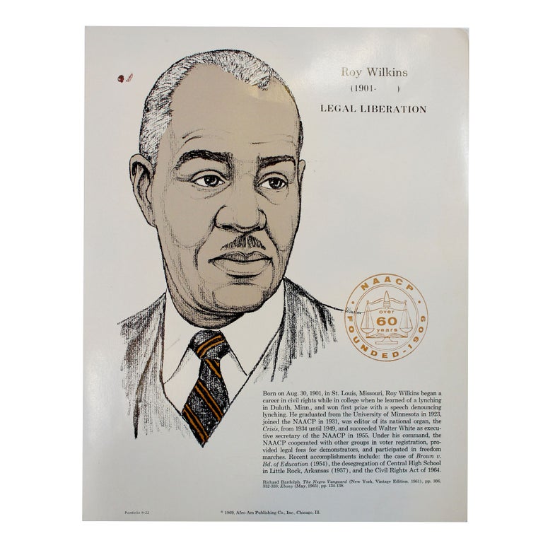Item #18553 NAACP Leader Roy Wilkins Broadside -1960s. Roy Wilkins.