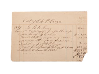 Medical Receipt for the Care of Sick and Pregnant African-American Slaves, 1862. Sick Negroes Slavery.