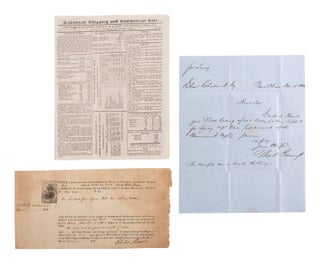 A group of three early 19th-century documents related to Southern cotton production. Archive Southern cotton production.