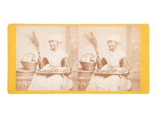 Item #18593 Stereoview of an African American House Servant Holding a Tray. Photography African...