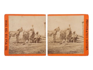 Stereoview of African Americans and Plantation Livestock in the Aftermath of the Battle of. Mathew Brady.