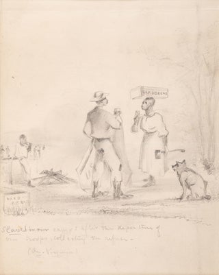 Slaves in our camps after the departing of our troops, collecting the refuse (In Virginia). Illustration Slavery.