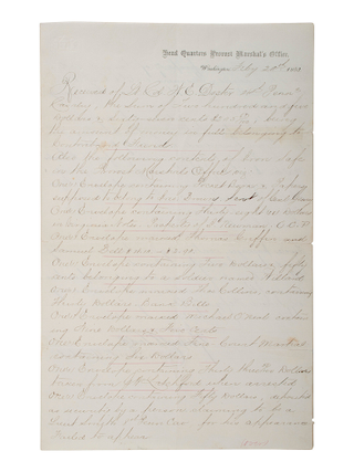 Item #18608 African-American Contraband Fund Autographed Document. for Self-Emancipated Freedmen,...