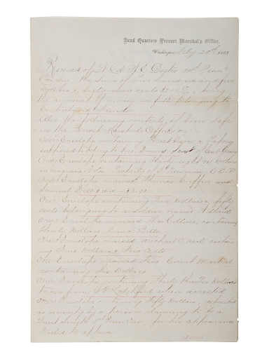 Item #18608 African-American Contraband Fund Autographed Document. for Self-Emancipated Freedmen, 20 February 1863. Emancipation Contraband Fund.