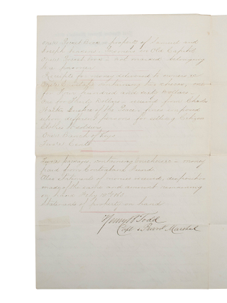 African-American Contraband Fund Autographed Document. for Self-Emancipated Freedmen, 20 February 1863.