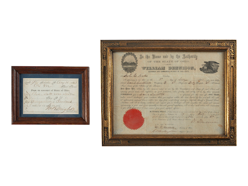 Item #18609 Civil War Railroad pass for a Black Man, Benjamin Scott on his way to enlist with a Colored Regiment. Columbus, OH in 1863. Civil War US Colored Troops.