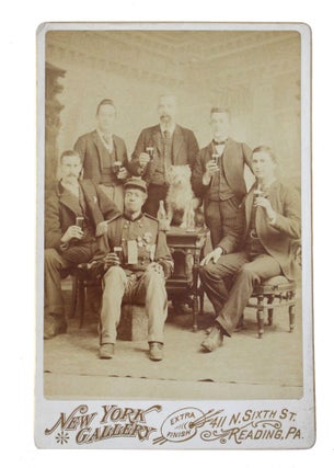 Cabinet Card Photograph of Decorated African American Soldier and his Fellow Civil War Veterans, Civil War US Colored Troops.