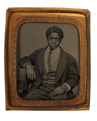 Item #18624 19th Century Young African American Man Tintype Following Emancipation. Photography...