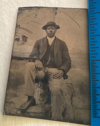 Early Tintype Photograph of African American Man. Tintype African American.