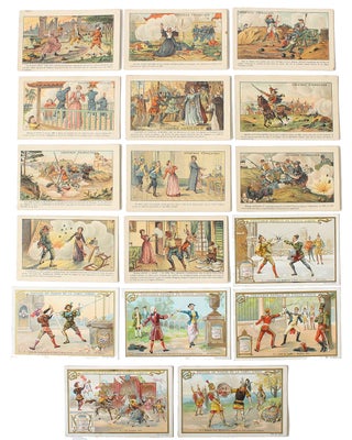 Item #18674 19th Century Chromolithographs of Historical Duels including 2 of Chevalier d'Eon....