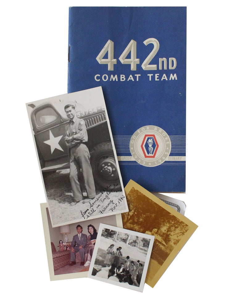 Item #18685 The First Published History The Highest Decorated Unit of the U.S Military, the 442nd Combat Team of Japanese American Troops in WWII with Several Photos Of a Japanese American soldier. 442nd Combat Team Japanese-Americans.