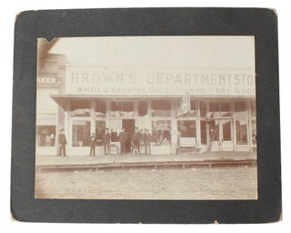 Item #18693 Original Photo Circa 1890 of the Strip of an Old West Town. Store Old West