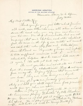 Item #18700 First Black American Colonel and 3rd Black Graduate of West Point writes "Yours for...