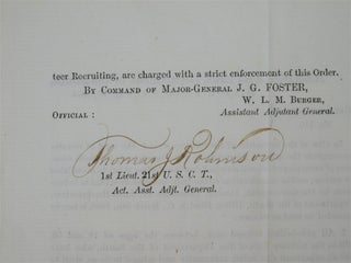 Item #18702 1863 Civil War Draft Document Calling for "All Able-Bodied Colored Men" Civil War US...