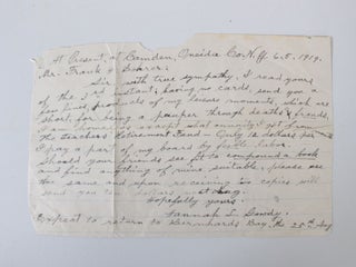 Item #18794 Autograph Letter Signed from an Elderly Female Teacher's Experience with Poverty,...