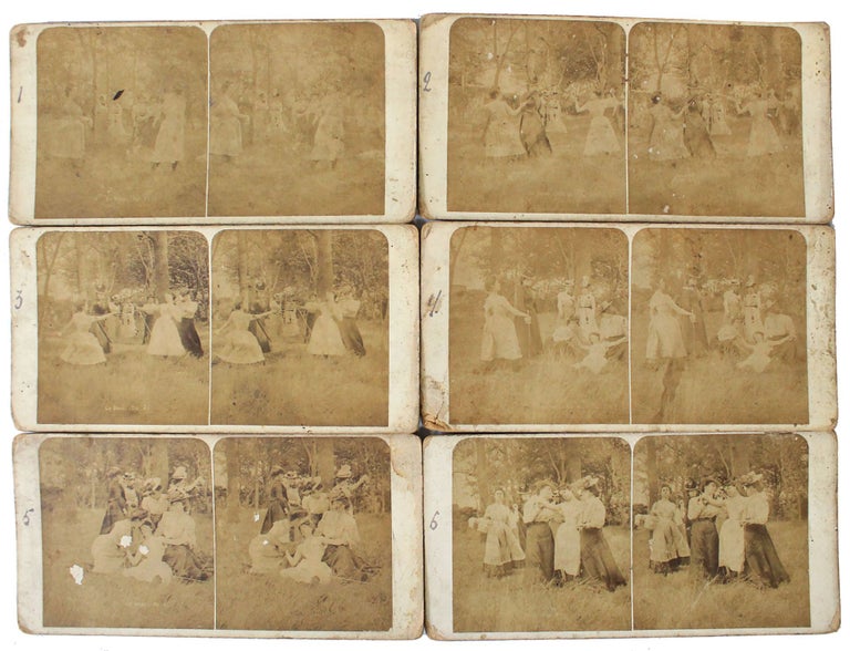Item #18801 1900s French Women's Fencing Duel Stereoview Photograph Archive. Photography Women Sports.
