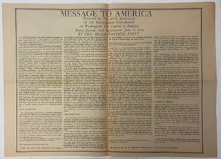 "Message to America" Towards a New Constitution from the Black Panther Party