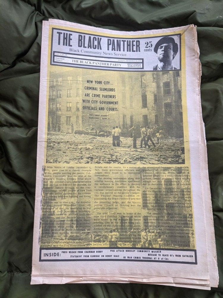 Item #18806 1970 Black Panther Newspaper Calling for the Exoneration of Bobby Seale. Bobby Seale Black Panther.