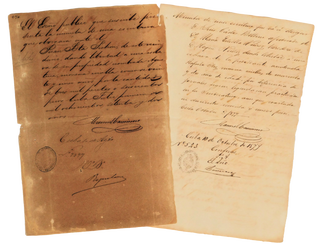 A Group of Two 1870s Manumission Documents for Enslaved Women in Cuba. Cuba Slavery.