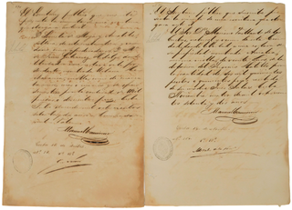 A Group of Two Manumission Documents for Enslaved Women in Cuba, 1872. Cuba Slavery.