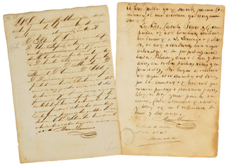 Item #18860 2 documents recording the sale of Two Enslaved Women in Cuba, 1872. Cuba Slavery
