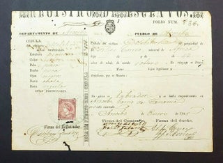 Puerto Rico Slave Registration Document 1868. Puerto Rico Slavery.