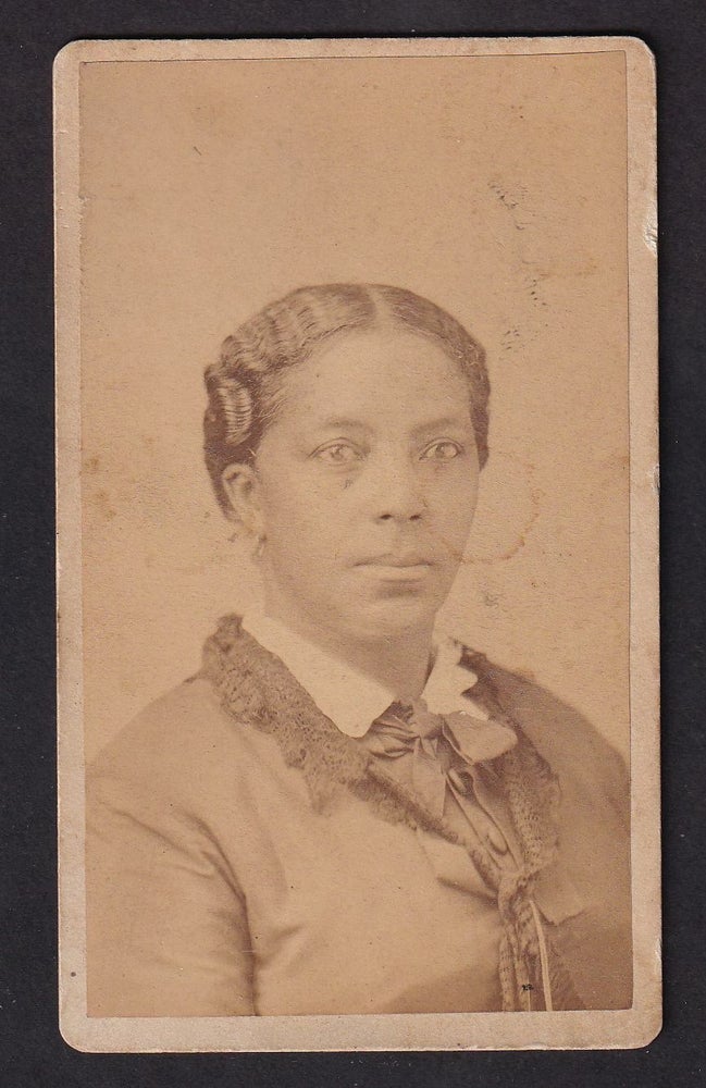 Item #18886 Massachusetts African American Woman in Formal Dress CDV Photograph. CDV Photograph African American.
