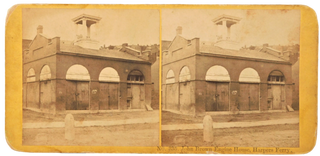 John Brown Engine House at Harpers Ferry Stereoview Photograph, 1860s. Slavery John Brown, Abolition.