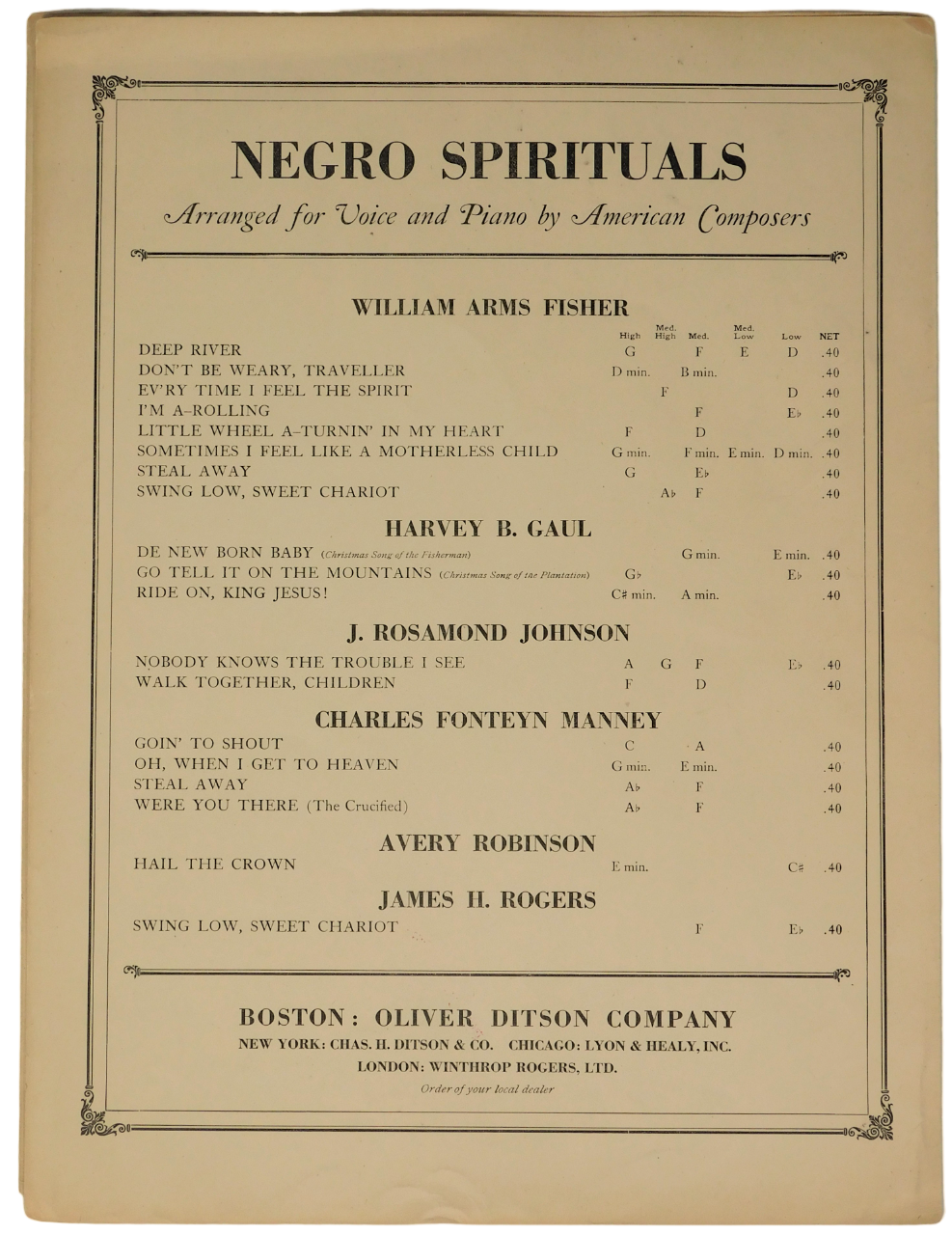 African American Sheet Music