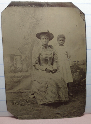 Tintype of African American Mother and Child. Photography African American.