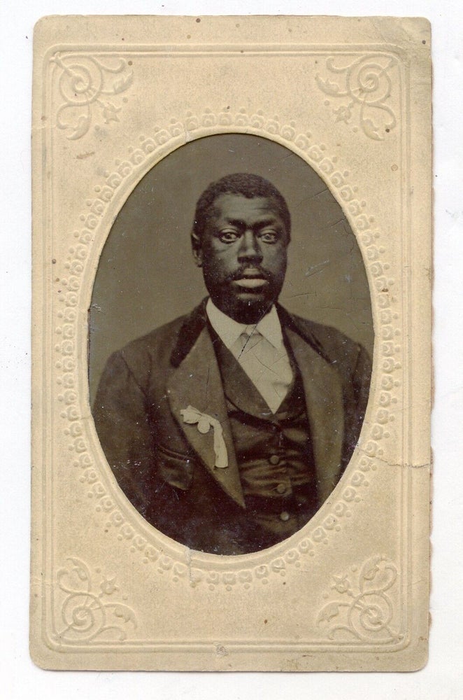 Item #18946 Tintype photograph of Dapper African American Man. Photography African American.