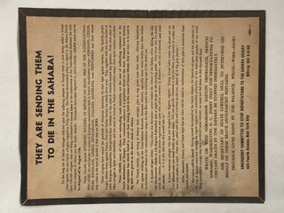 Item #18998 "They Are Sending Them To Die In The Sahara!", Anti-Fascism Deportation Broadside,...