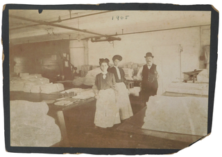 Women Working In a Textile Factory Albumen Photograph, 1905. Women Employment, 20th Century.