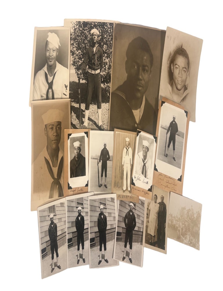 Item #19188 African American Military History World War II U.S. Navy Service of Black Sailors including George Bailey Brooks at Great Lakes Naval Training Station. WWII African American in the Navy.