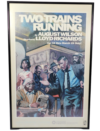 Item #19198 TWO TRAINS RUNNING Poster - Laurence Fishburne. Play TWO TRAINS RUNNING
