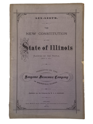 Item #19359 1870 Illinois State Constitution Grants African Americans Suffrage. Suffrage...