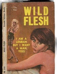 Early Lesbian Pulp Novel Wild Flesh by Jack James. Jack James Lesbian Pulp.