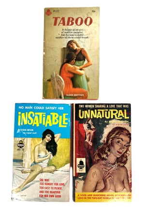 Elaine Williams Early Lesbian Pulp Collection: Taboo, Insatiable, Unnatural. Early 1950s Lesbian Pulp.