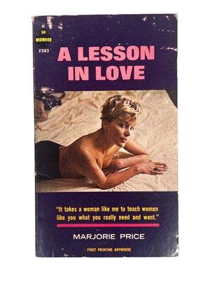 Early Lesbian Pulp Novel A Lesson In Love by Marjorie Price. Marjorie Price Lesbian pulp.