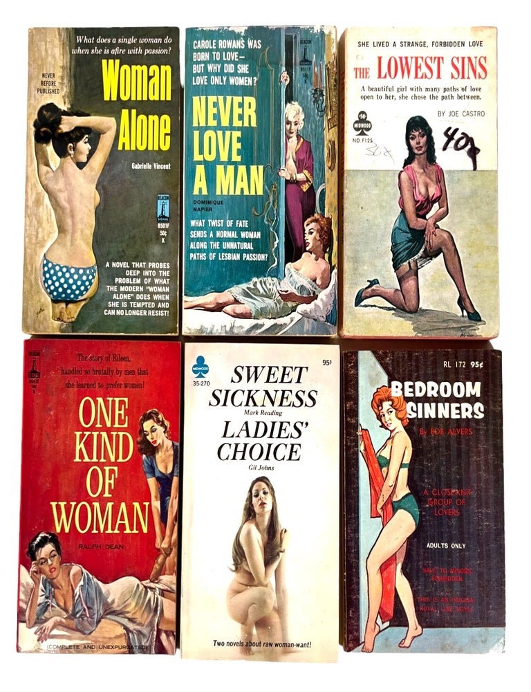 Item #19588 LGBTQ Lesbian Pulp Fiction Archive Mid Century Paperback Collection 1961 to 1969. Early Lesbian Pulp Novels.