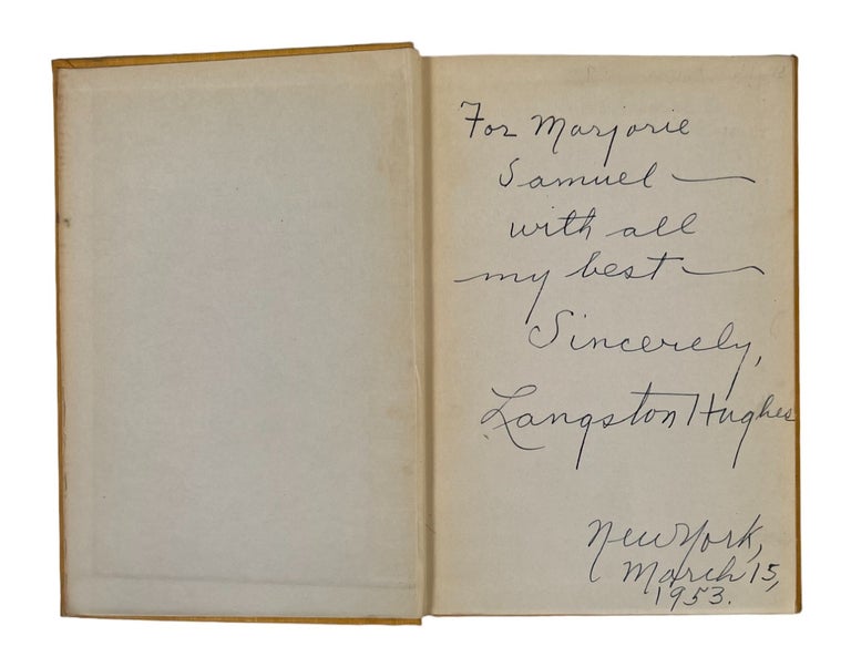 Item #19706 Signed Copy of the The Weary Blues Langston Hughes. Langston Hughes.